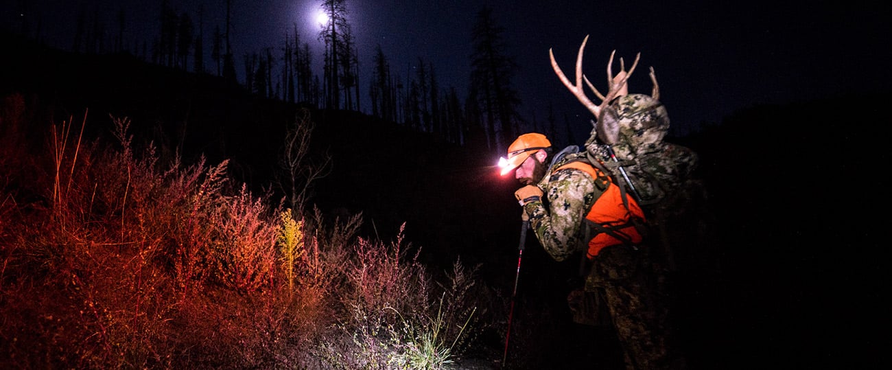 Brady Miller on the pack out after a successful mule deer hunt
