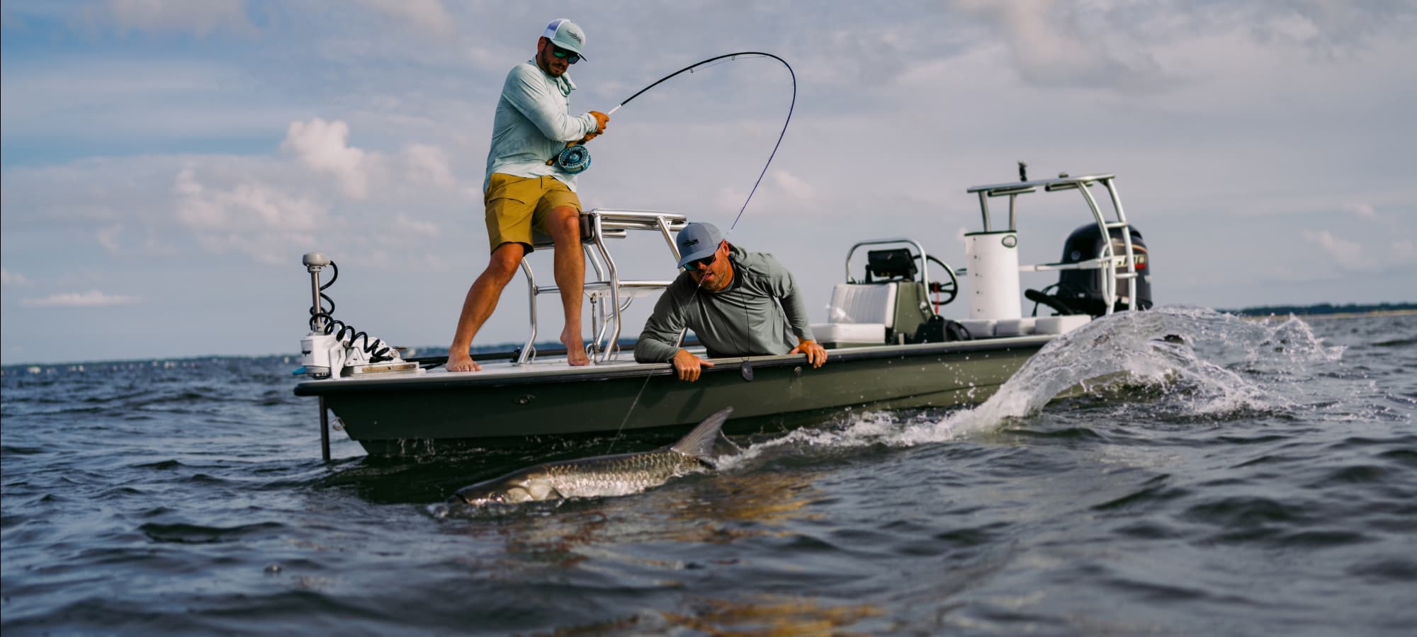 Angler fly-fishing