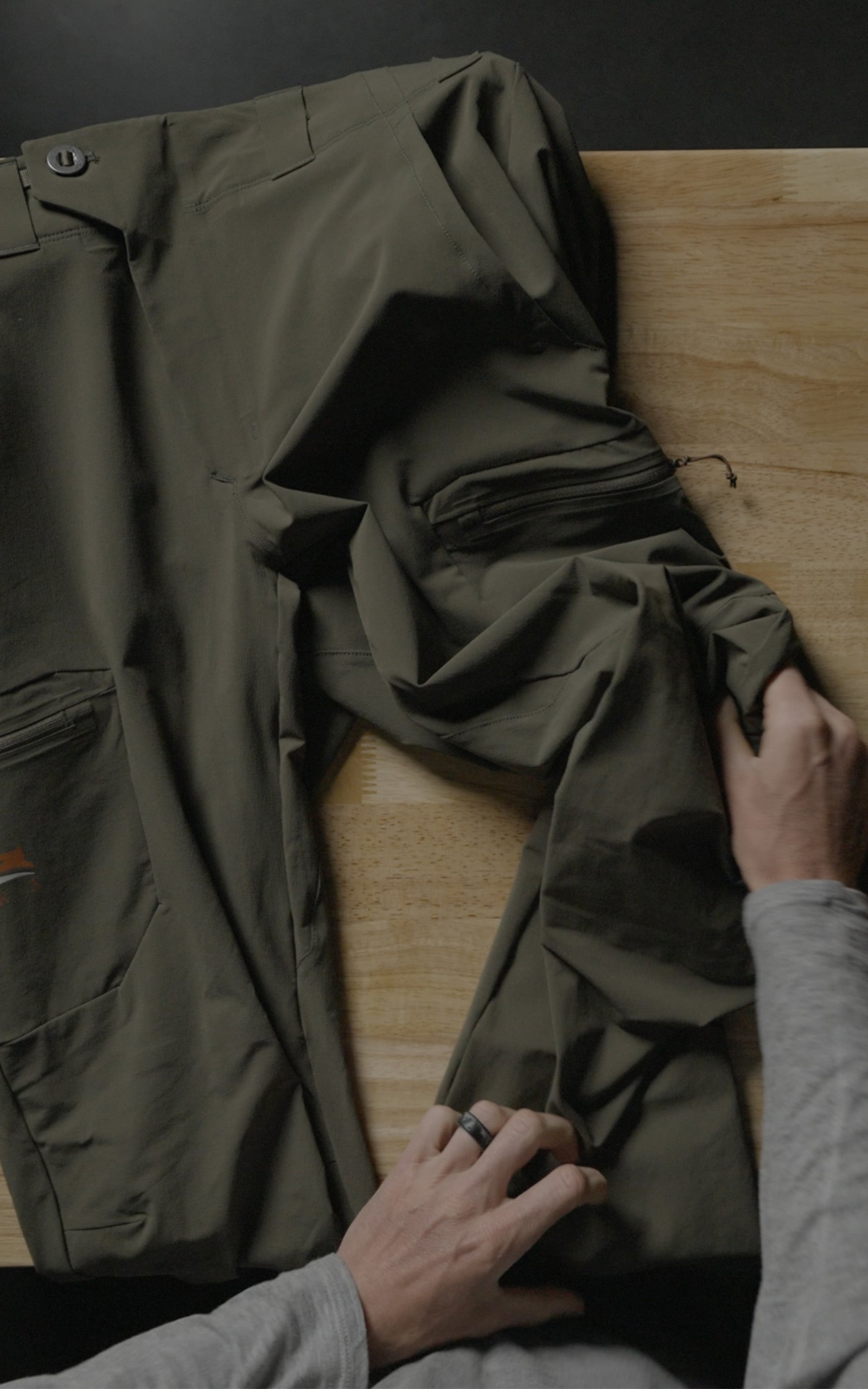 Laydown shot of the Ascent Pant in Pyrite | SITKA Gear
